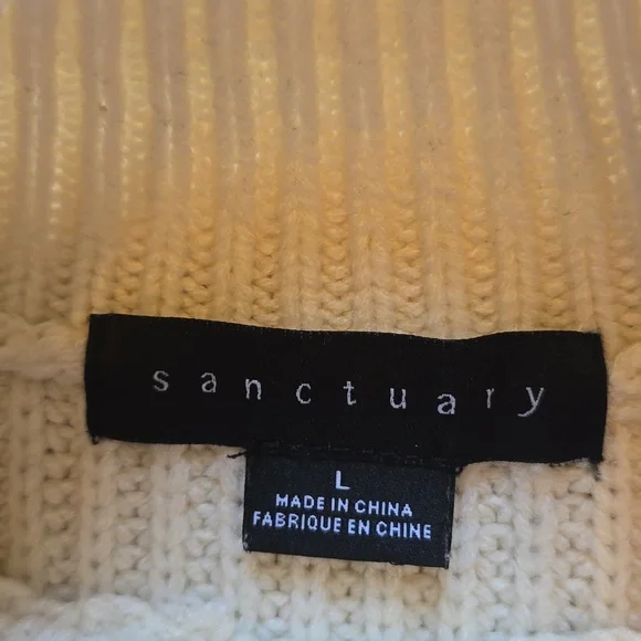 Sanctuary, Mock Neck Sweater, Ivory/Red/Black, EUC, Women's L​ - Picture 4 of 10